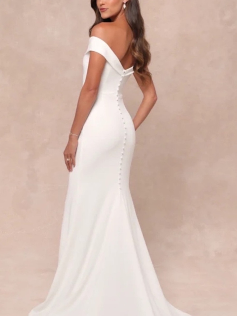 New Lulus Arienne Off-Shoulder White Mermaid Wedding Dress Sz Large